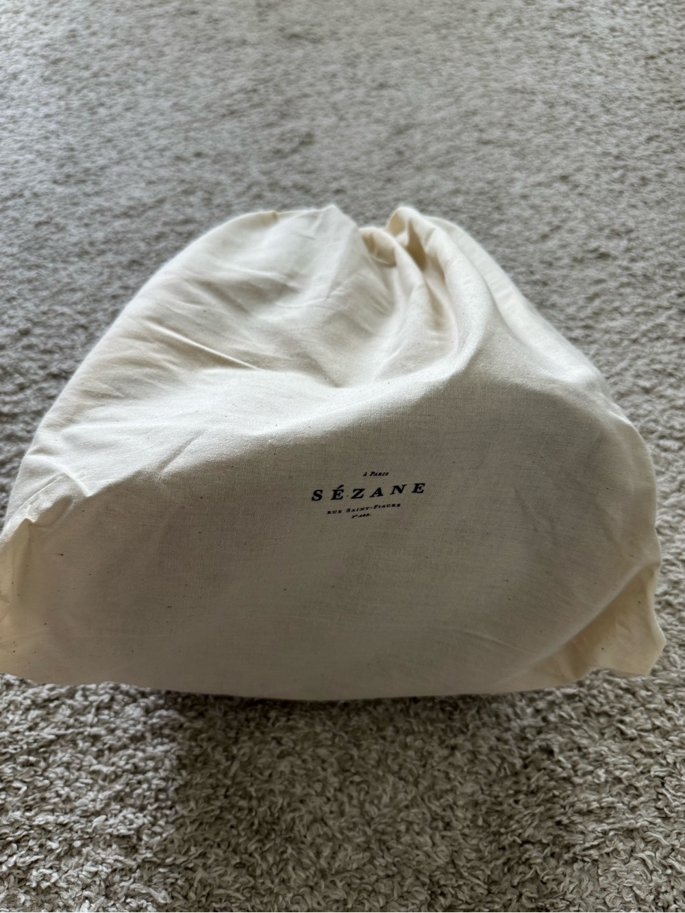 Sezane Farrow Woven Striped Drawstring Bucket Bag - Picture 7 of 10